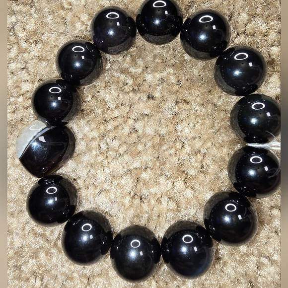 Rainbow Obsidian Bracelet With Heart - Picture 15 of 15